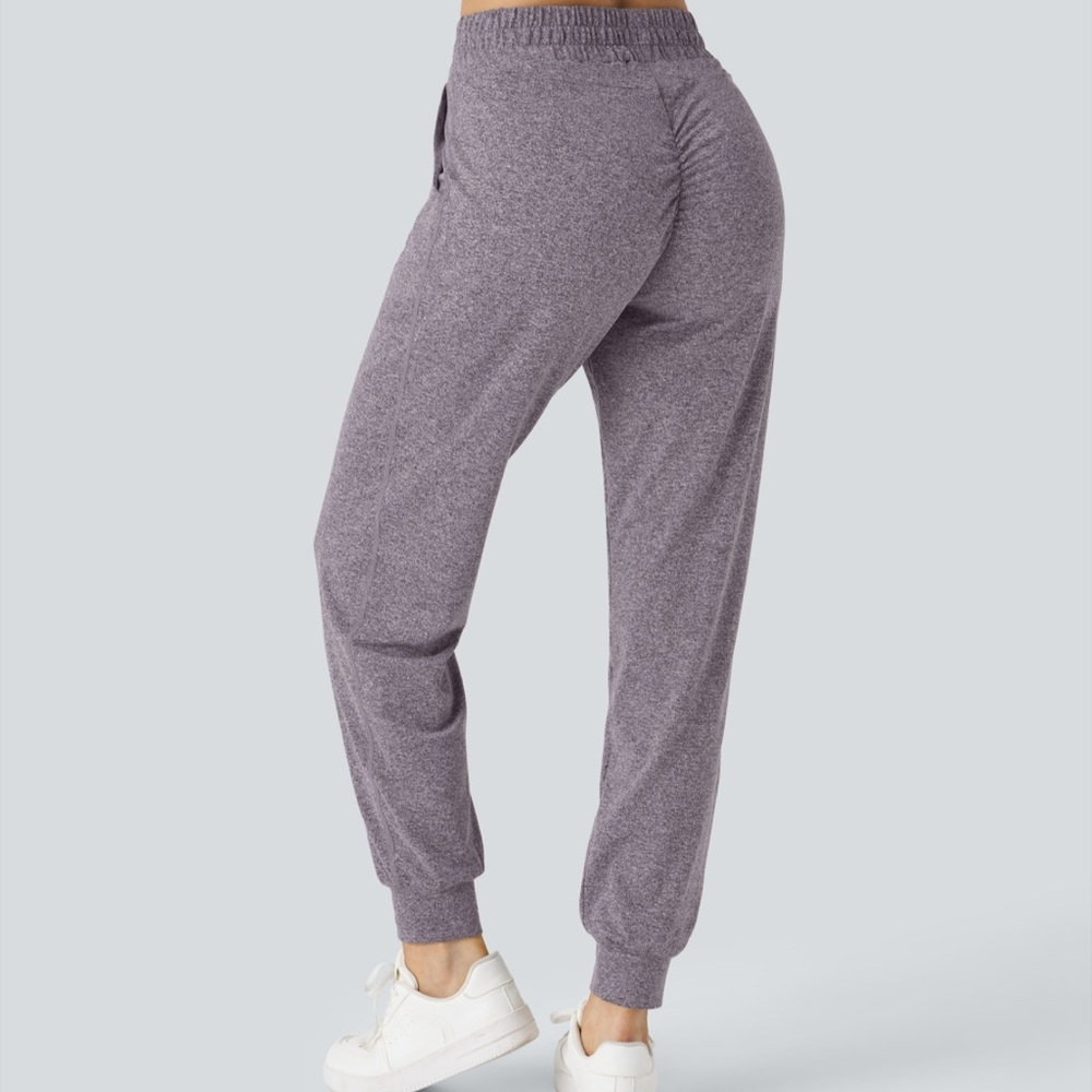 Halara High Waisted Drawstring Pocket Ruched Yoga Joggers